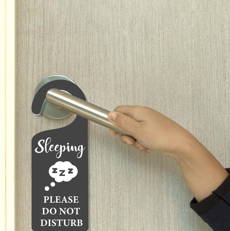 CHGCRAFT 2Pack Sleeping Do Not Disturb Door Sign - Engraved Acrylic Hanger for Home, Bedroom, Hotels, Hospital - Image 4